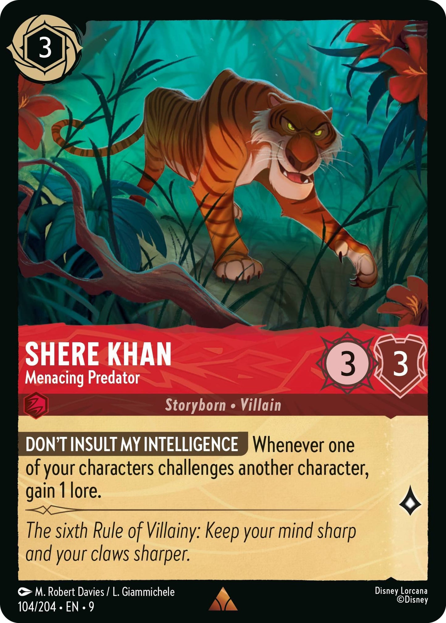 Shere Khan - Menacing Predator - 104/204 [Fabled] [Non-Foil]
