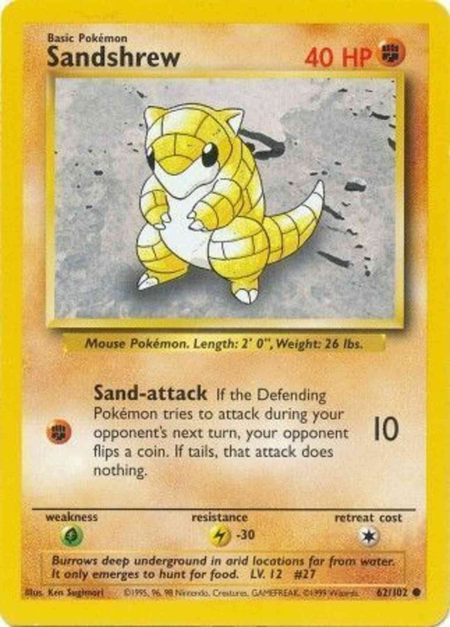 Sandshrew - 62/102 - Common - Unlimited [base1U-62] [Non-Holo]