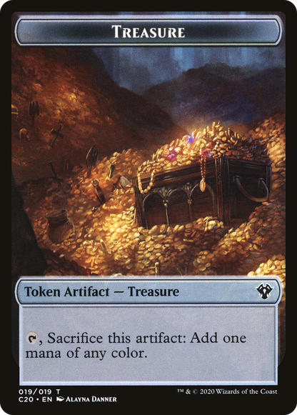 Human Token (04) // Treasure Token (19) [C20/C20 Set Symbol] [Commander 2020 Tokens] [Non-Foil]