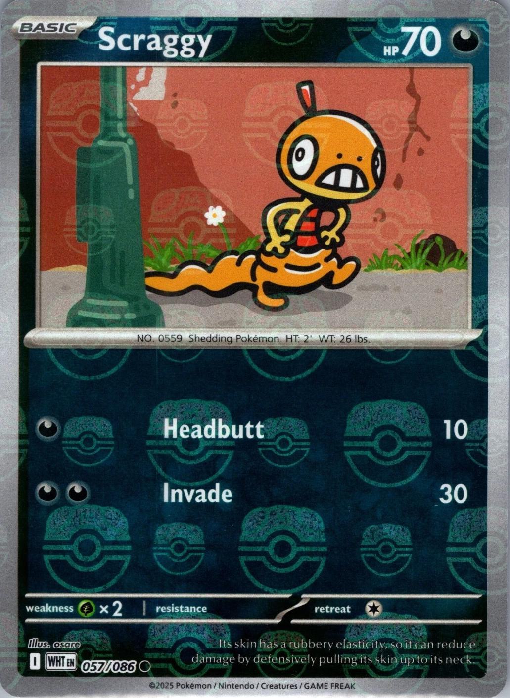 Scraggy - Master Ball Pattern - 057/086 - Common [sv105w-057] [Reverse Holo]