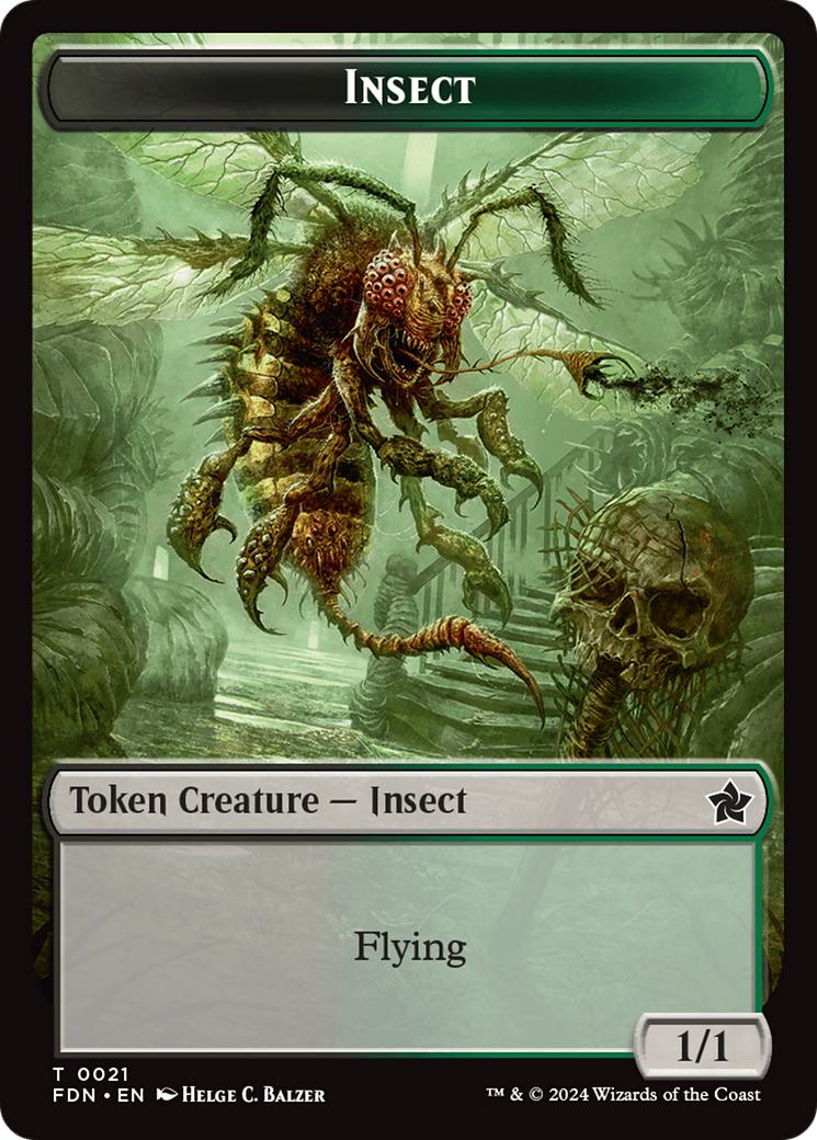 Insect Token (21) // Zombie Token (15) [Foundations: Tokens] [Foil]