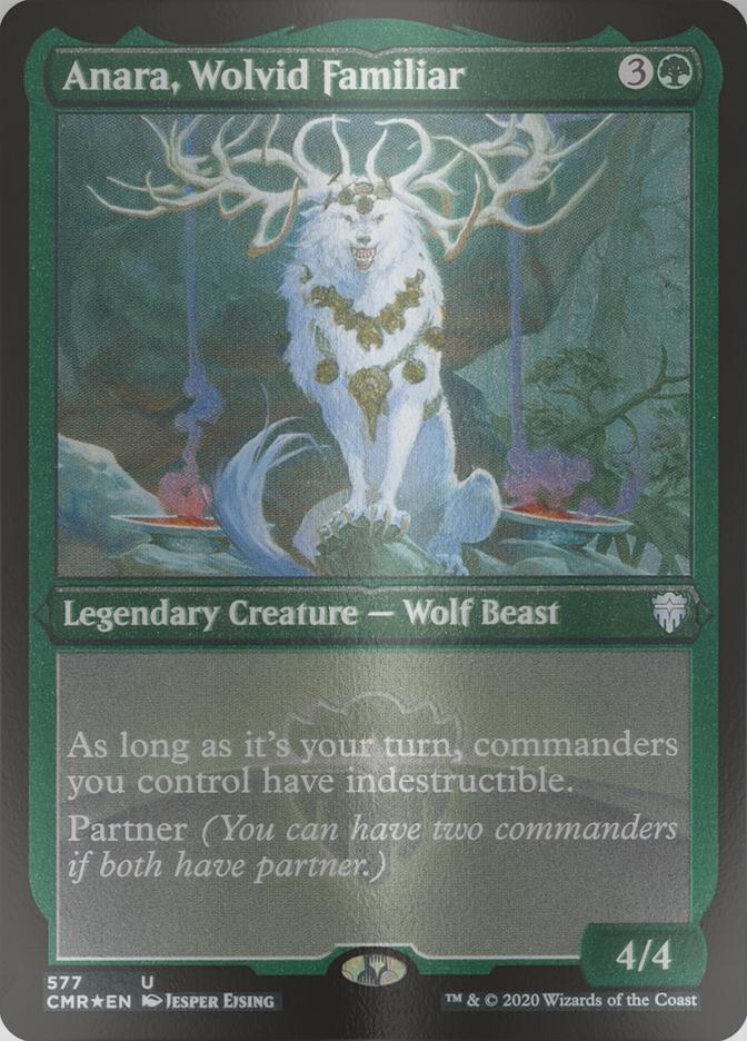Anara, Wolvid Familiar [577] [Commander Legends] [Etched Foil]