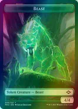 Beast Token (09) // Treasure Token (21) [Modern Horizons 2 Tokens] [Foil]