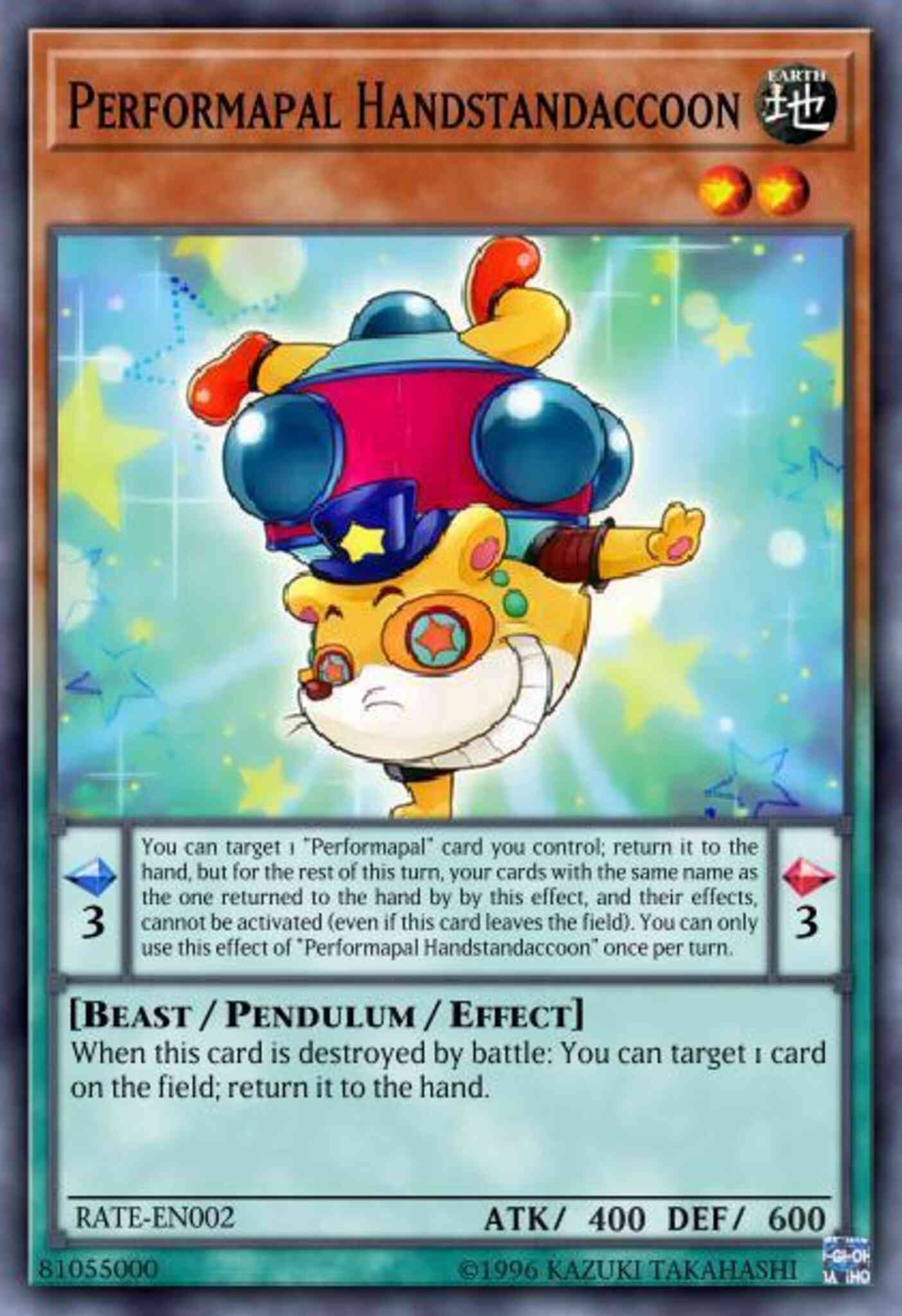 Performapal Handstandaccoon - RATE-EN002 - Common - 1st Edition