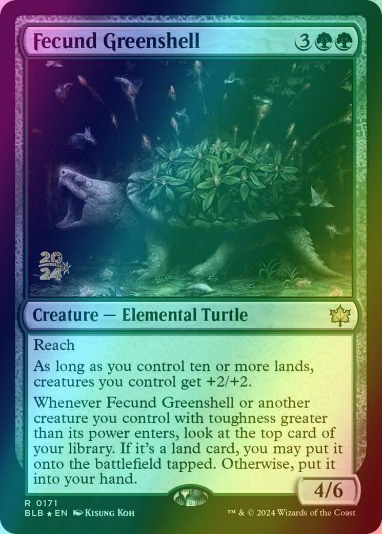 Fecund Greenshell [171s] [Prerelease] [Bloomburrow: Promos] [Foil]