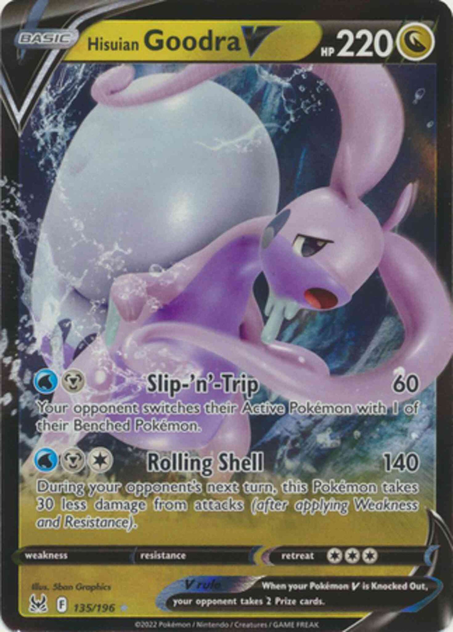 Hisuian Goodra V - 135/196 - Rare Holo V [swsh11-135] [Ultra]